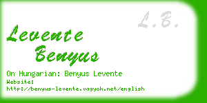 levente benyus business card